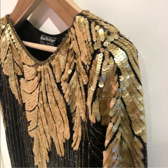 Vintage Royal Feelings SM Sequin Beaded Top Silk - Picture 6 of 8